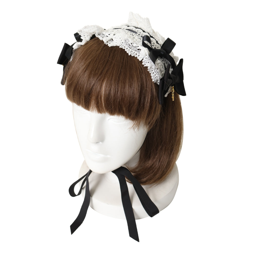 プリンセスドロップヘッドドレス黒×オフ白 Black×White USED】プリンセスドロップヘッドドレス（黒×オフ白） | BABY, THE