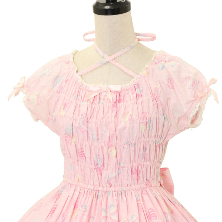 USED】オリジナル柄シャーリングワンピース | Angelic Pretty