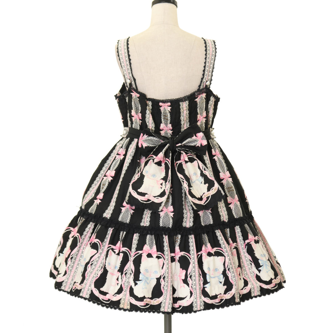 ユ*リ様 ハンドメイド テディベア ラティニティアルパカ ローズ色 ゴスロリ系 USED】きまぐれバニラちゃんティアードジャンパースカート | Angelic