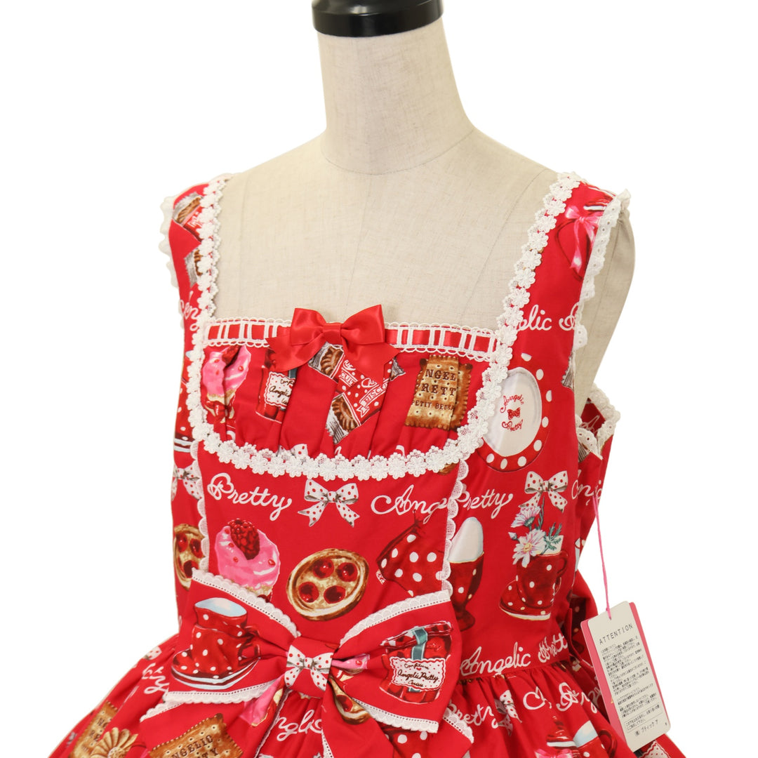 USED】French Cafe 切替ジャンパースカートSet | Angelic Pretty