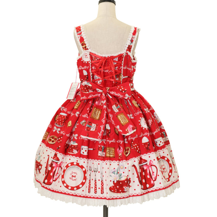 USED】French Cafe 切替ジャンパースカートSet | Angelic Pretty