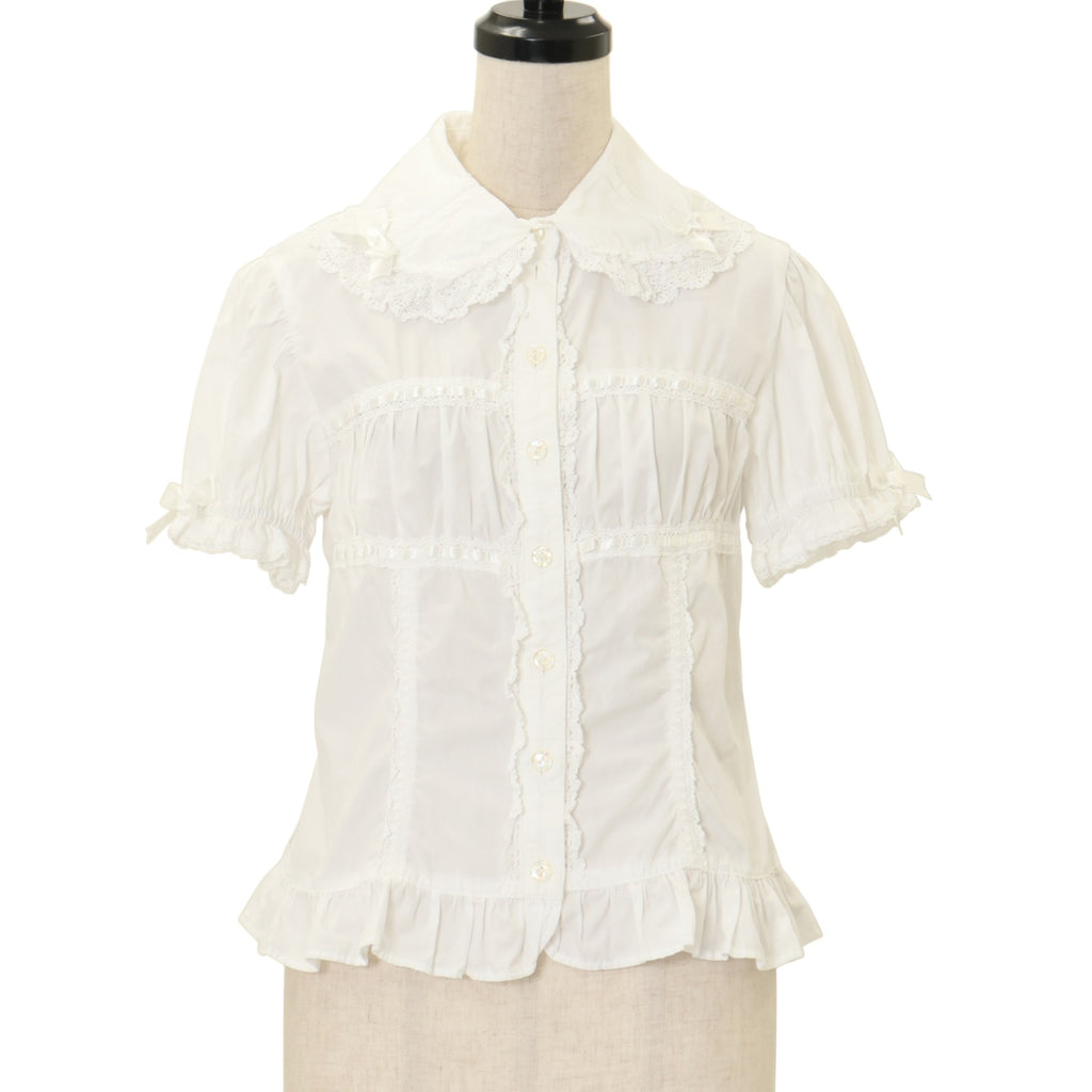 USED】半袖シャーリングリボンブラウス | Angelic Pretty | ロリータ