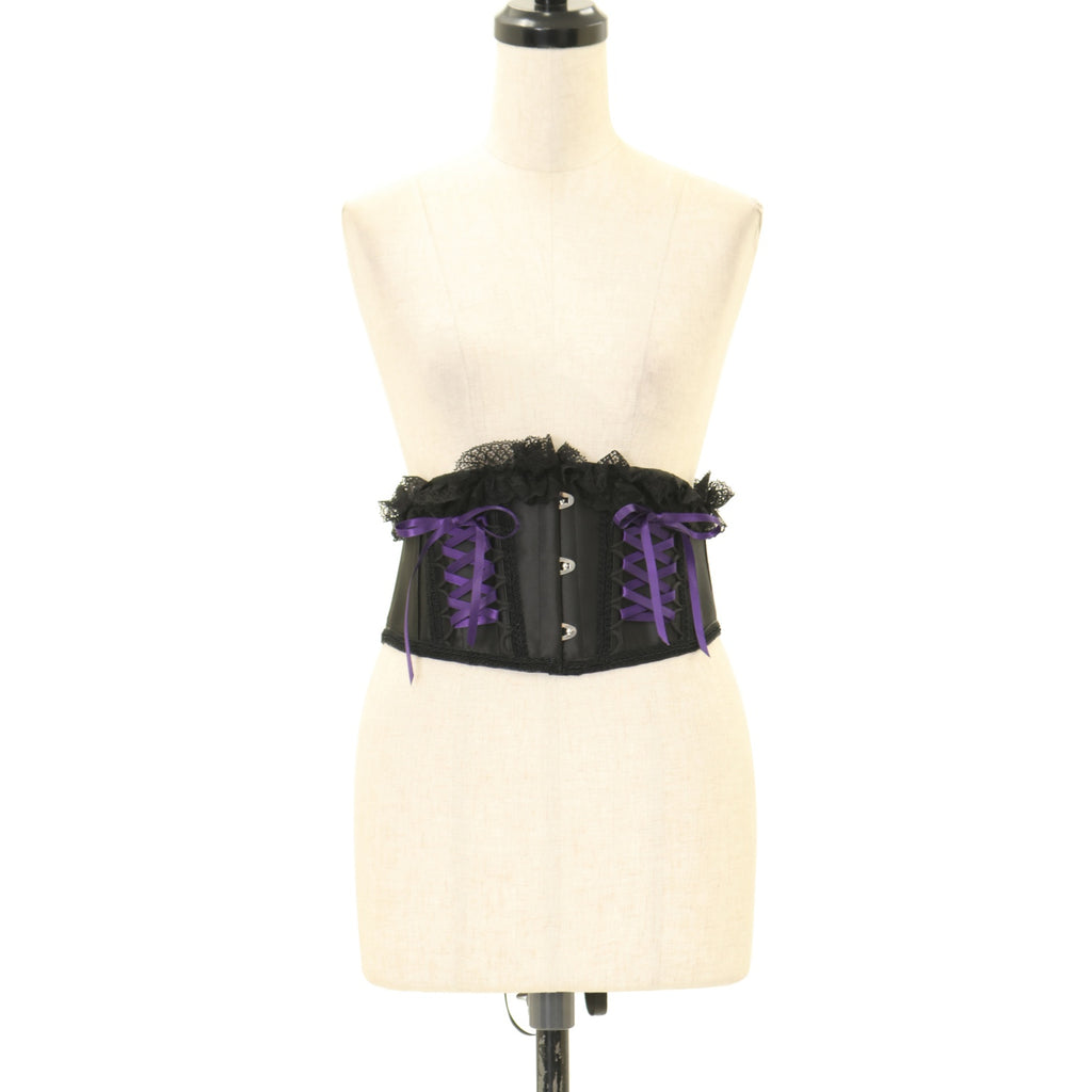 オーダー可能・チャイナ梅柄ベリーショートコルセットMサイズ USED】【MRcorset/Lサイズ】ダブル編上げベリーショートコルセット