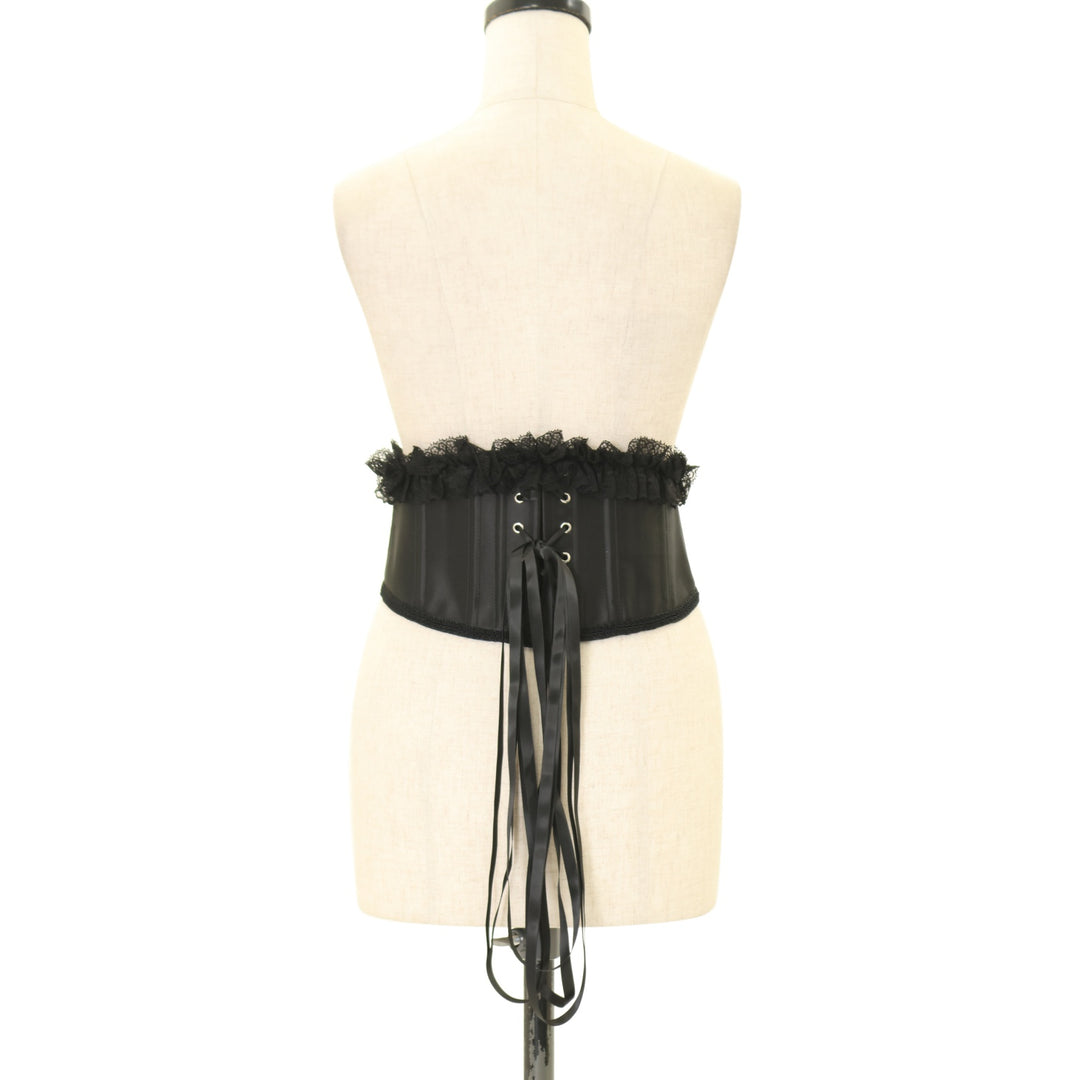 USED】【MRcorset/Lサイズ】ダブル編上げベリーショートコルセット