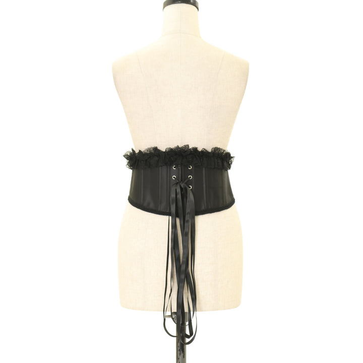 USED】【MRcorset/Lサイズ】ダブル編上げベリーショートコルセット