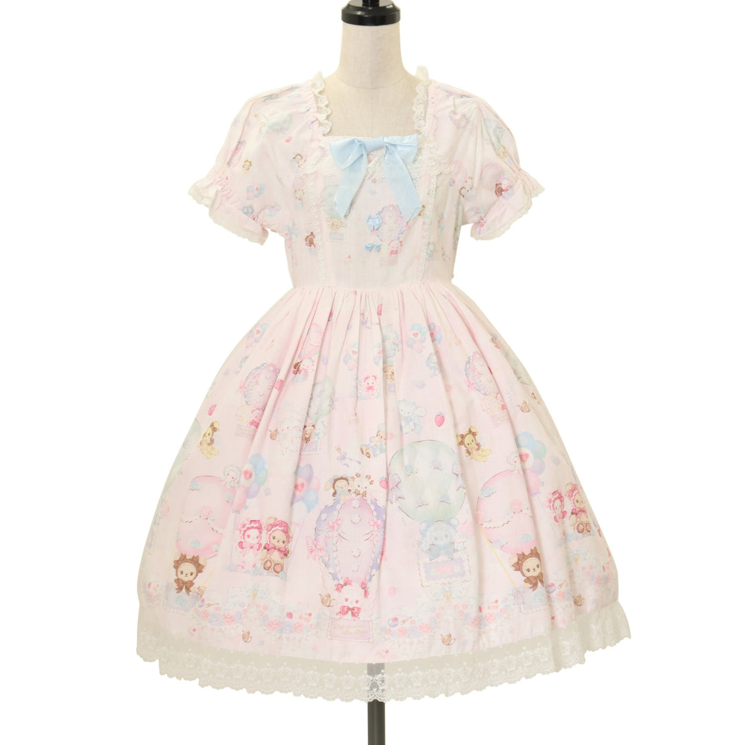 USED】くみゃちゃんのふわふわお空でTea Party柄ワンピース | BABY