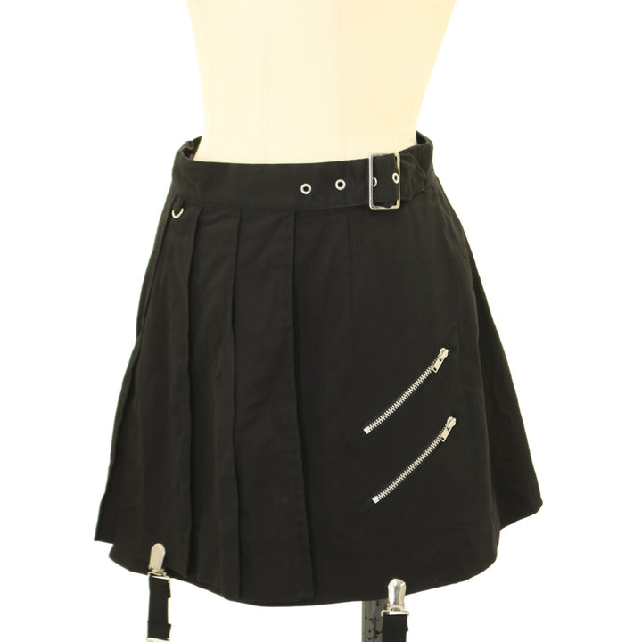 美品　希少　PEACE NOW プリーツミニスカート　ブラック USED】【PEACE NOW/Mサイズ】レッグウォーマー付きプリーツミニ