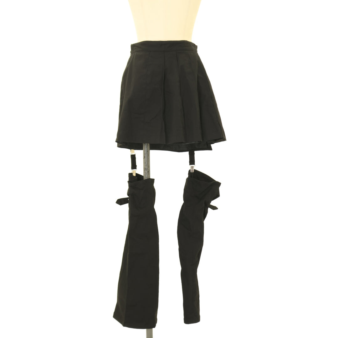 美品　希少　PEACE NOW プリーツミニスカート　ブラック USED】【PEACE NOW/Mサイズ】レッグウォーマー付きプリーツミニ