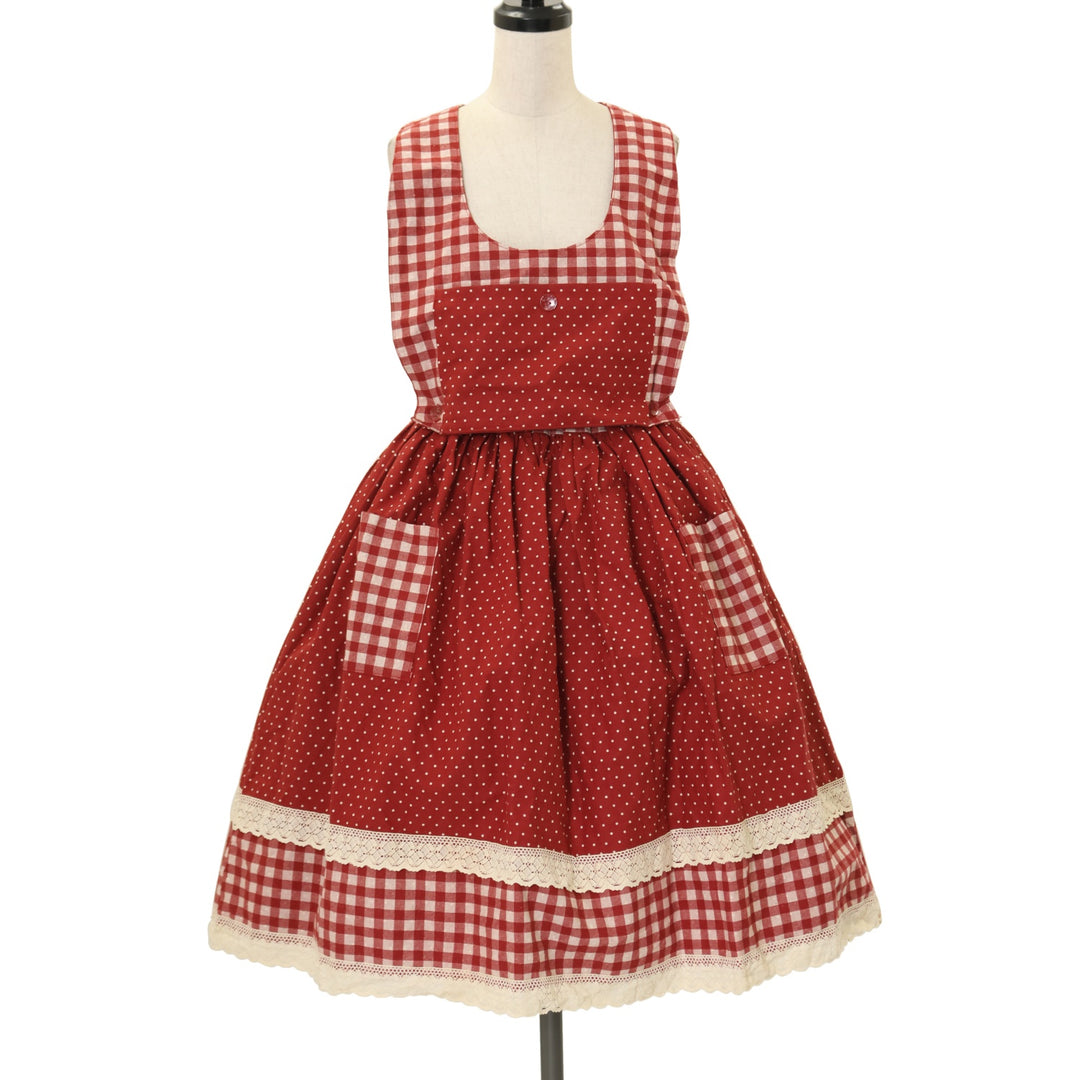 ジェーンマープル 赤チェックサロペットスカート Jane Marple チェック