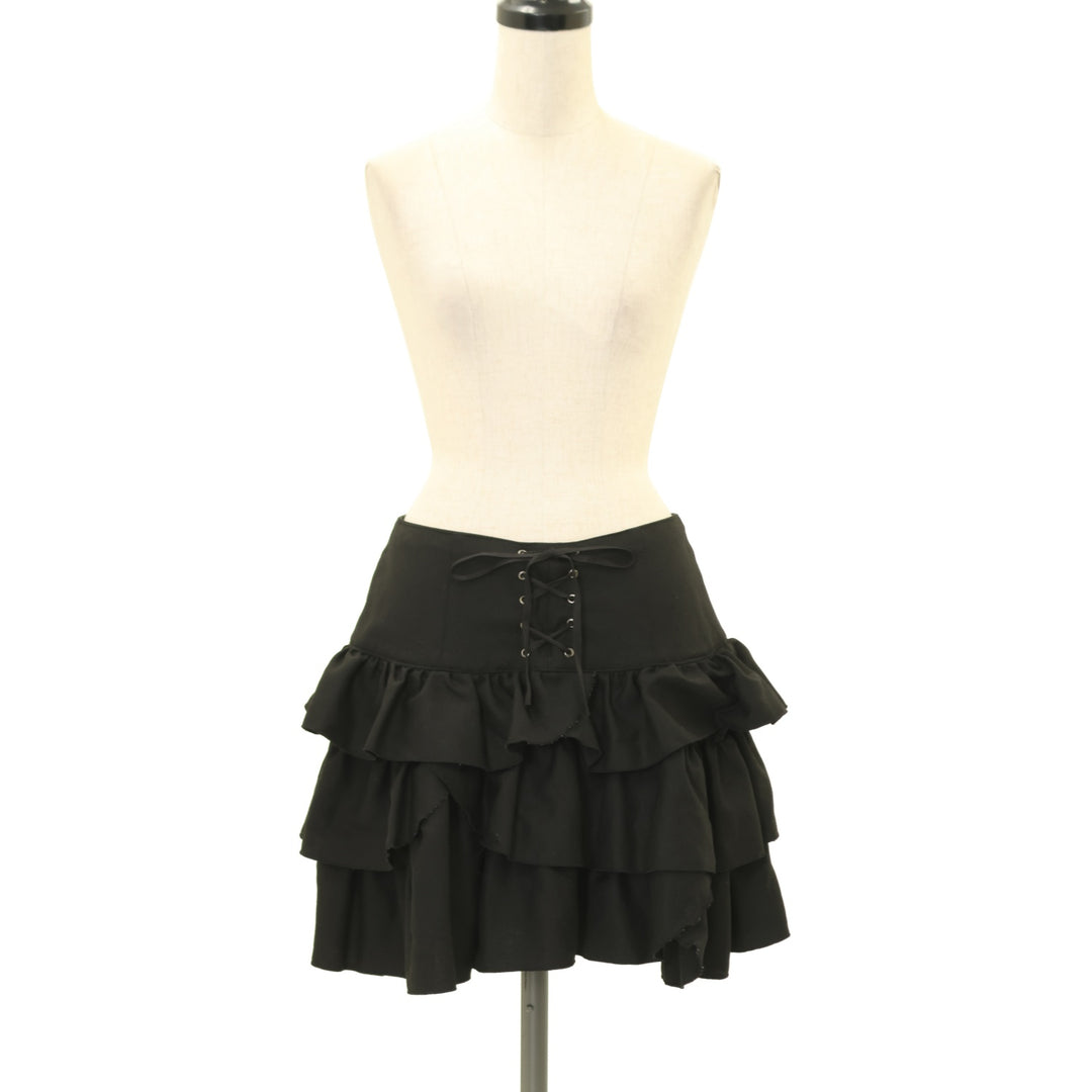 BLACK PEACE NOW コルセット スカート USED】【PEACE NOW/Mサイズ】コルセット風ティアードフリルスカート