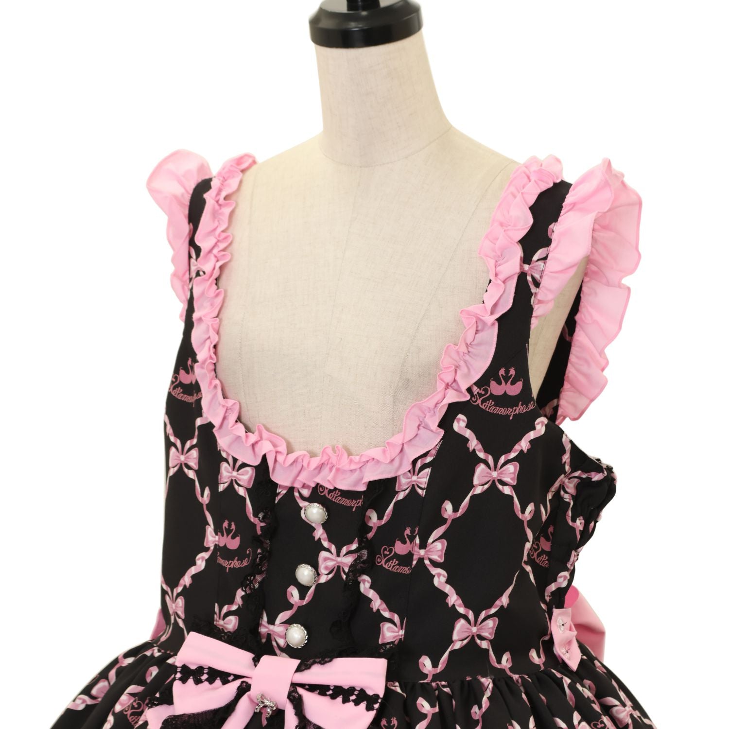 USED】【プラスサイズ】Dressy Ribbon フリルジャンパースカート