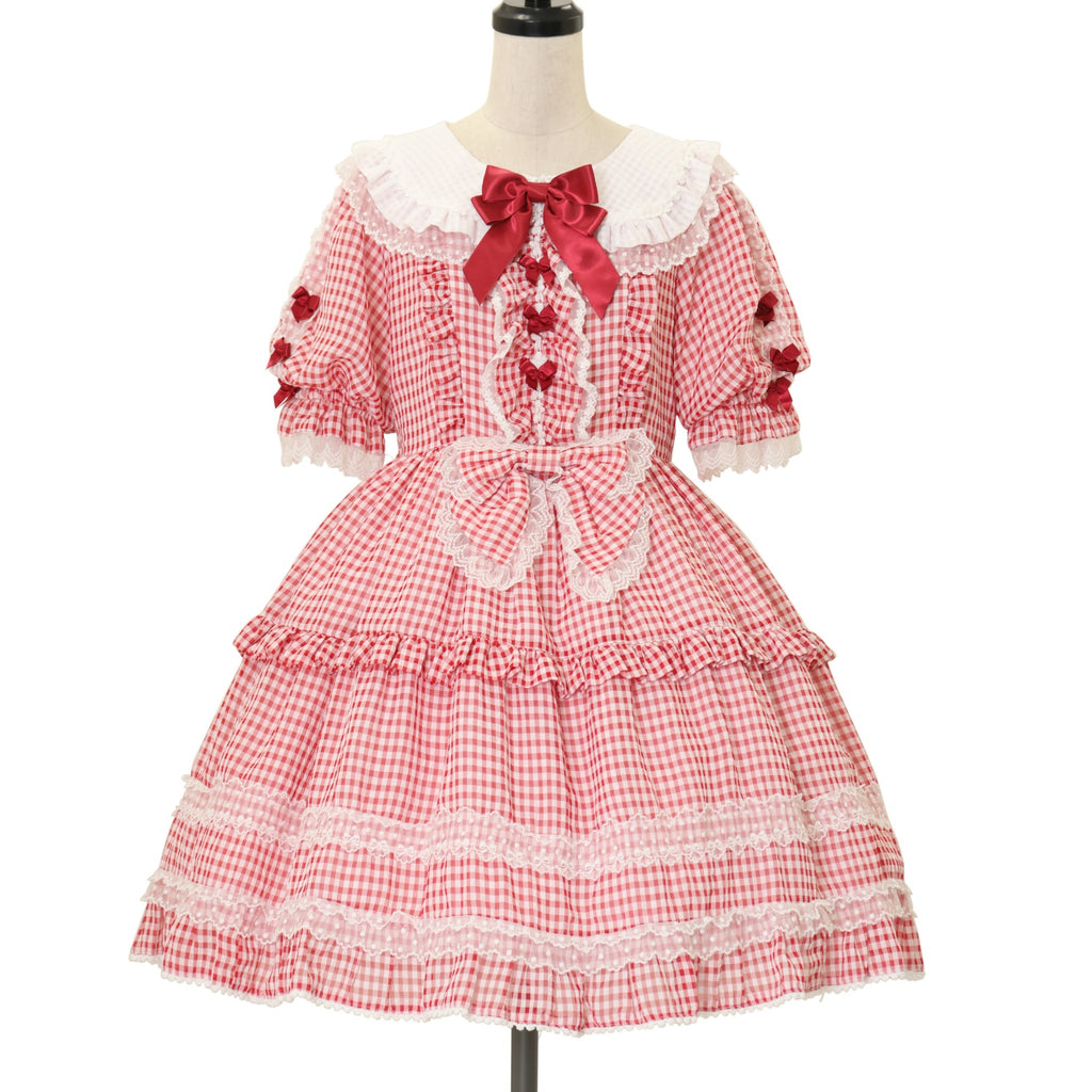USED】Fluffy Gingham Heart ワンピース | BABY, THE STARS SHINE
