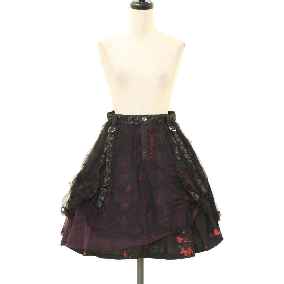 USED】ANARCHY クラッシュソフトチュールレイヤードスカート | h.NAOTO