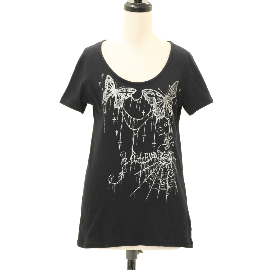 USED】【PEACE NOW/Mサイズ】バタフライプリントTシャツ | BLACK PEACE