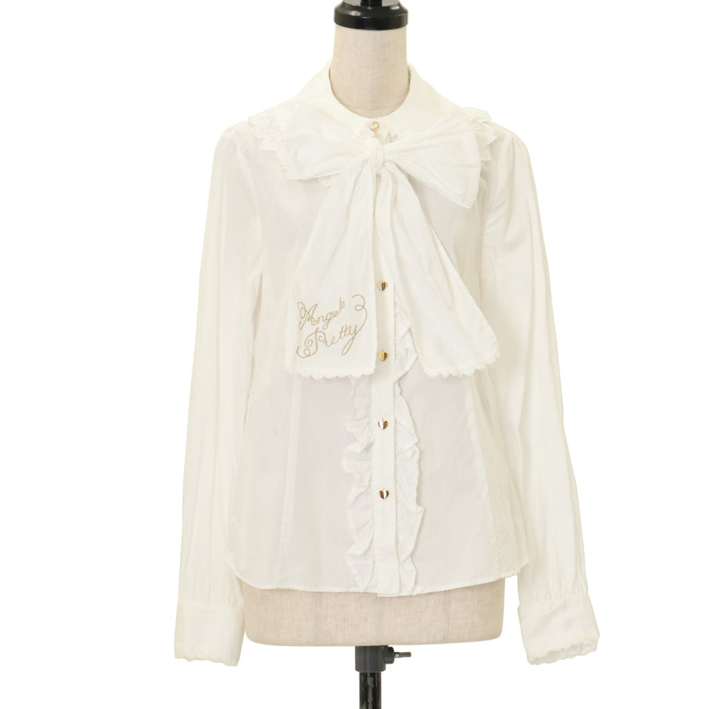 USED】ロゴ刺繍ボウタイブラウス | Angelic Pretty | ロリータ