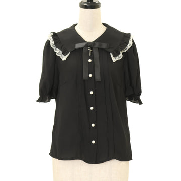 USED】【PEACE NOW/Mサイズ】ヨークリボンフリルストライプブラウス