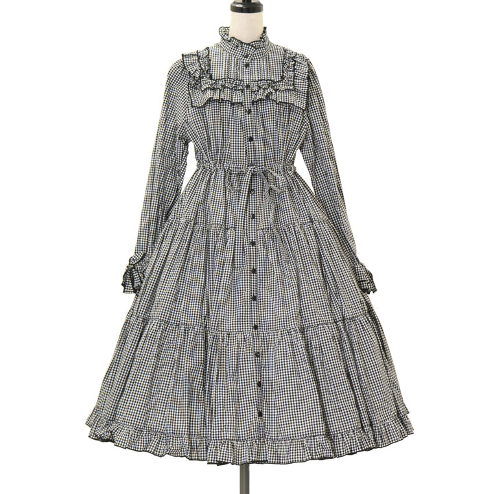 USED】スタンドカラーワンピース【黒ギンガム】 | PhysicalDrop