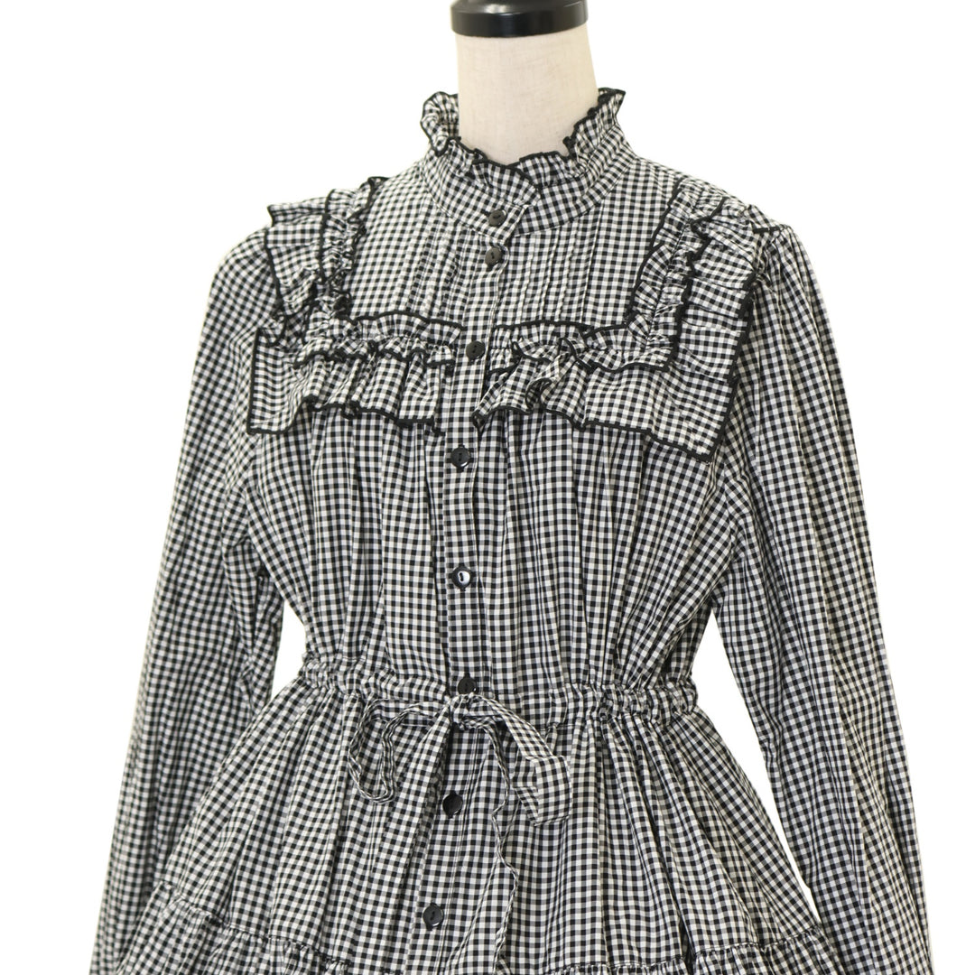 USED】スタンドカラーワンピース【黒ギンガム】 | PhysicalDrop