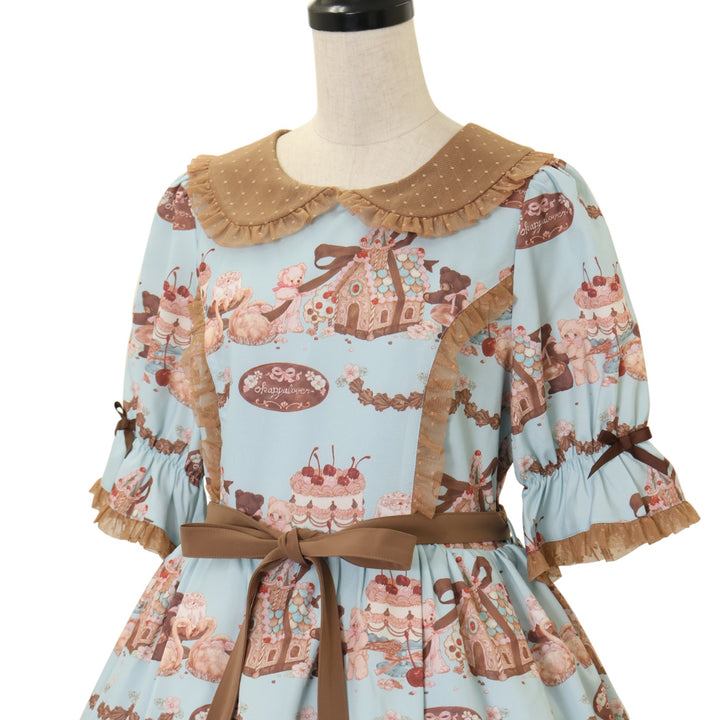 USED】【axes femme kawaii/Mサイズ】お菓子の家柄ワンピース