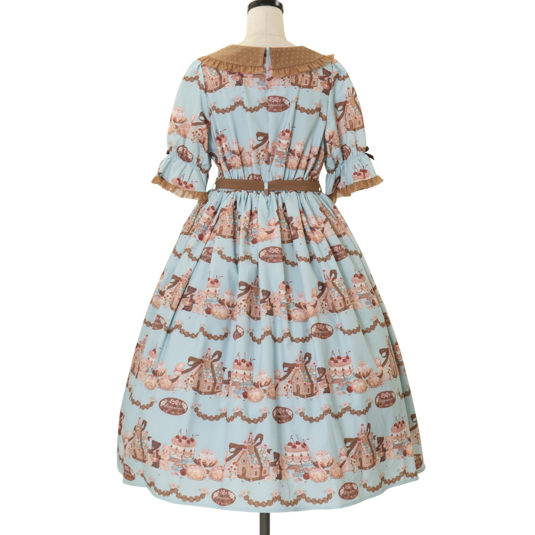 axes femme kawaii♡chalmiereワンピース USED】【axes femme kawaii/Mサイズ】お菓子の家柄ワンピース