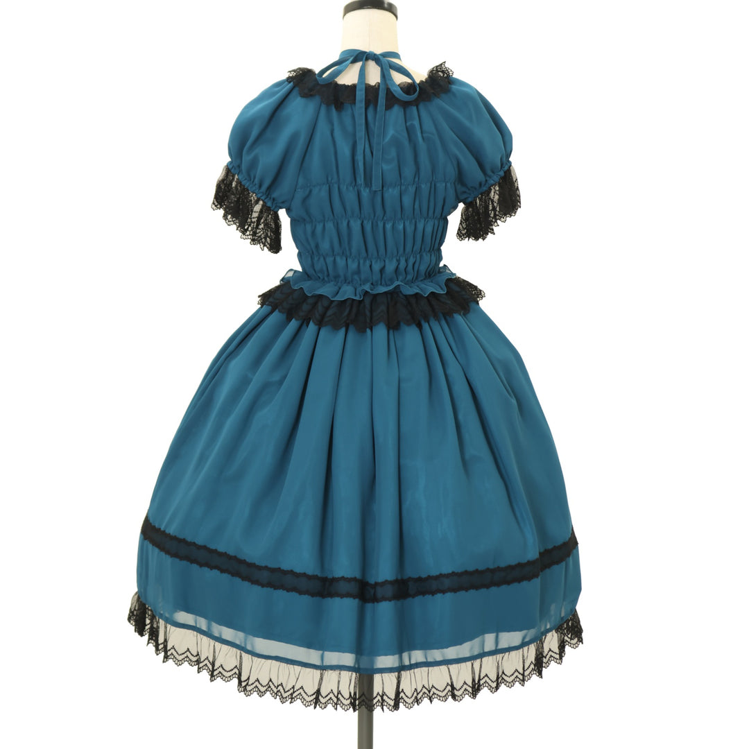USED】スリーピングシフォンワンピース（ブルーグリーン×黒） | ALICE