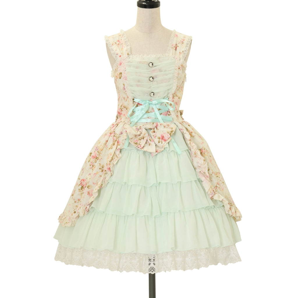 USED】花柄シフォンフリルジャンパースカート | metamorphose
