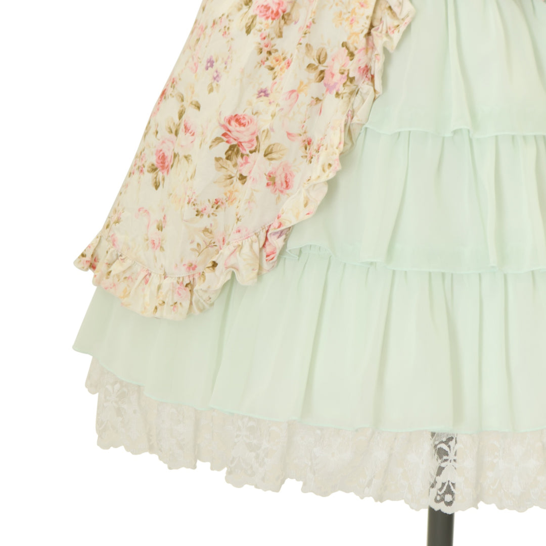 USED】花柄シフォンフリルジャンパースカート | metamorphose