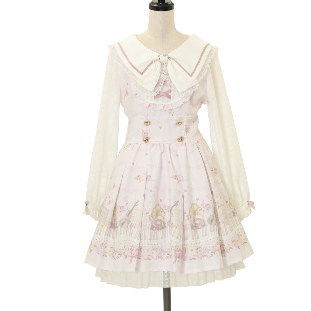 リズリサ LIZLISA melody bunny柄 ワンピース 長袖 ホワイト USED】Melody Bunny柄ワンピース | LIZ LISA Wunderwelt Online Shop
