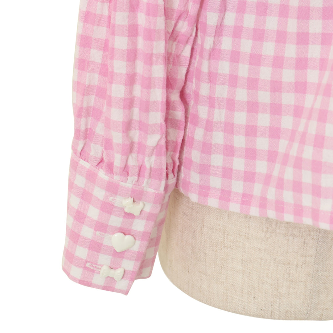 USED】ギンガムチェックボウタイブラウス | Nile Perch Wunderwelt