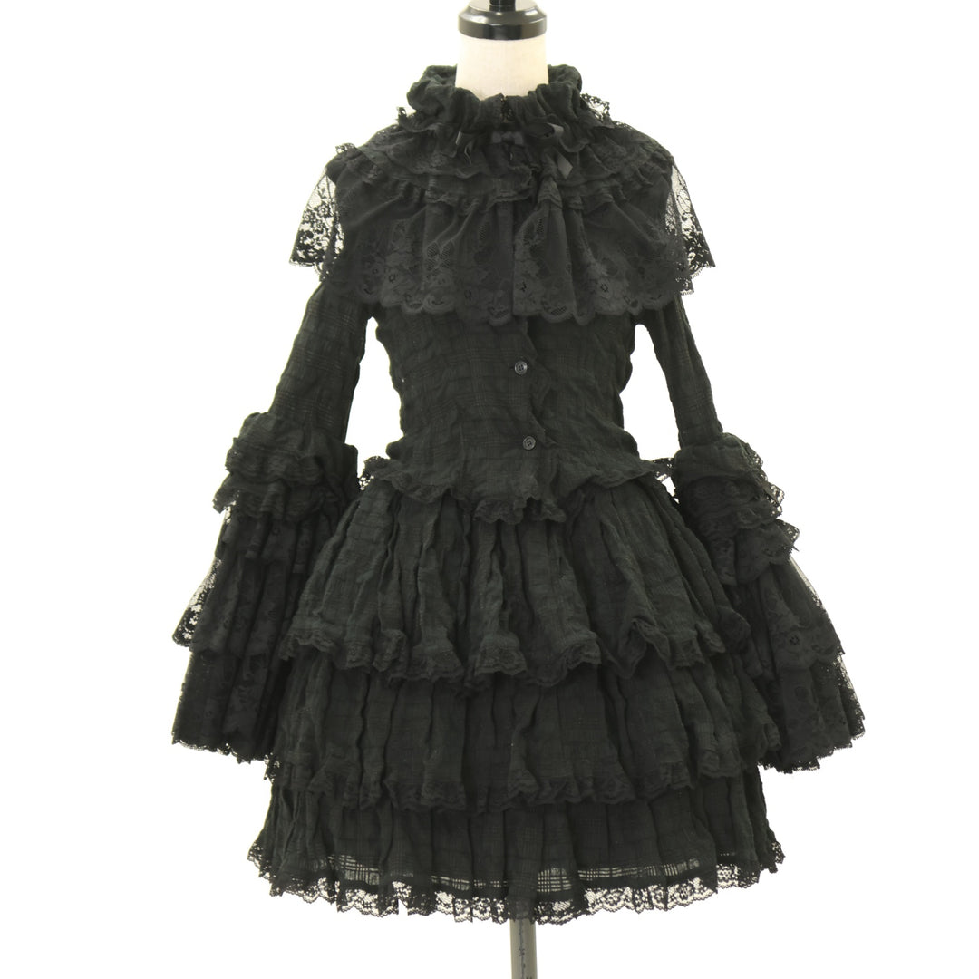 USED】ラメチェック姫袖ブラウス+スカートセット | MARBLE Wunderwelt