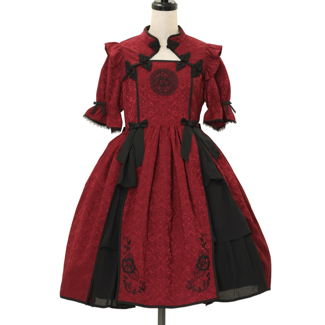 USED】【axes femme kawaii/Mサイズ】牡丹刺繍チャイナワンピース
