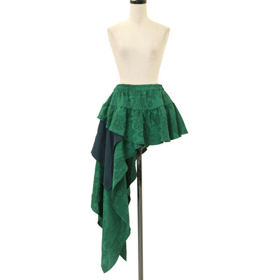 USED】青薔薇3段ティアードスカート(48cm丈/Blue rose x black) | Moi