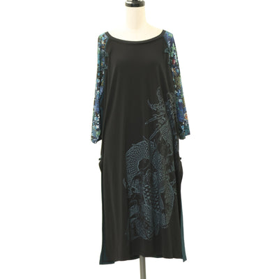 USED】ラウンド切り替えカットソー（黒×黒） | Moi-même-Moitié