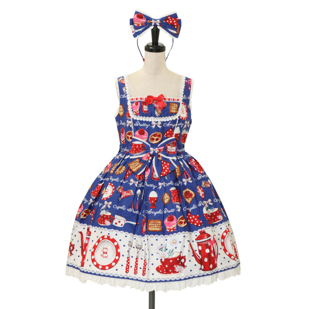 USED】French Cafe 切替ジャンパースカートSet | Angelic Pretty