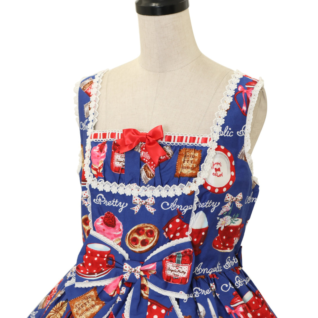 USED】French Cafe 切替ジャンパースカートSet | Angelic Pretty