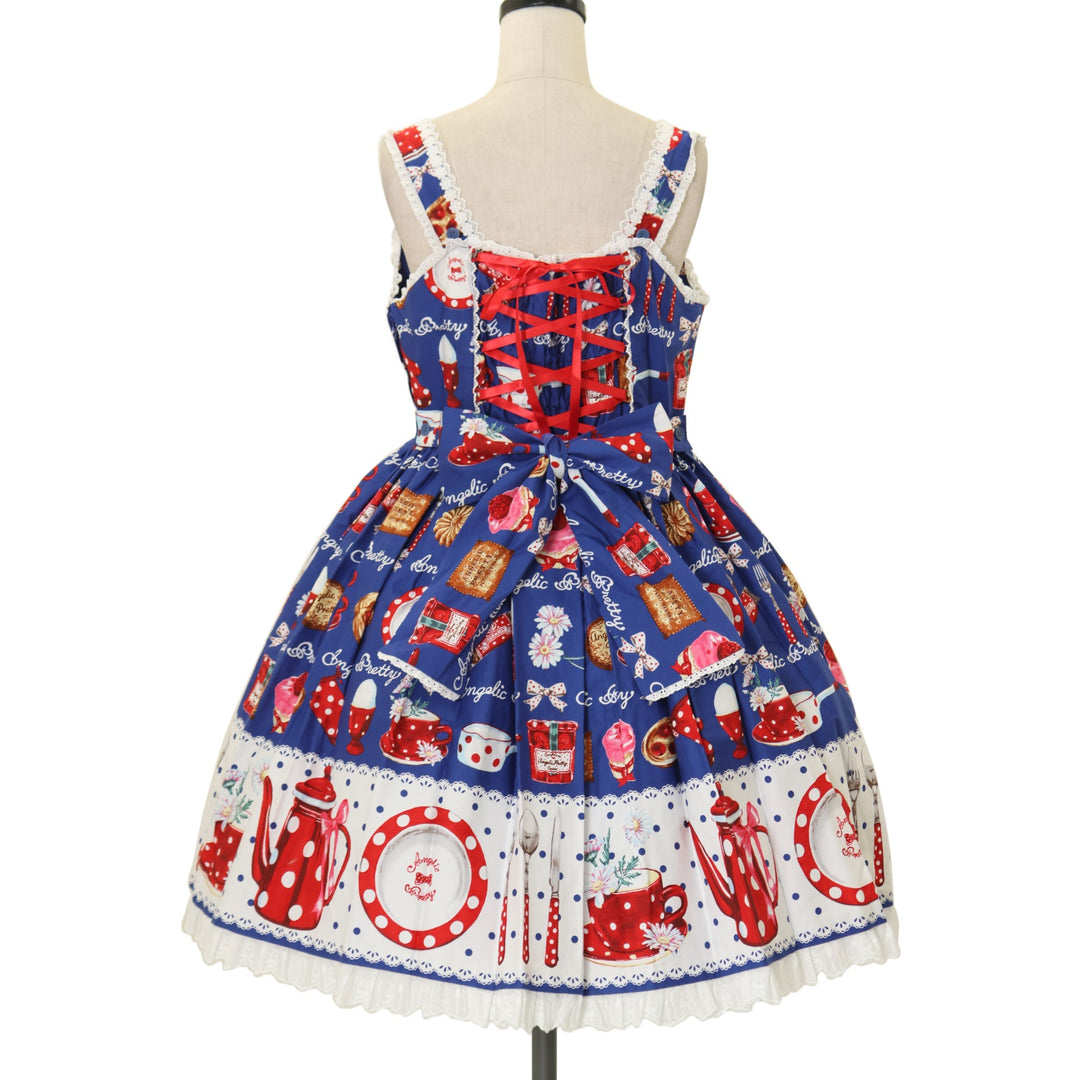 USED】French Cafe 切替ジャンパースカートSet | Angelic Pretty