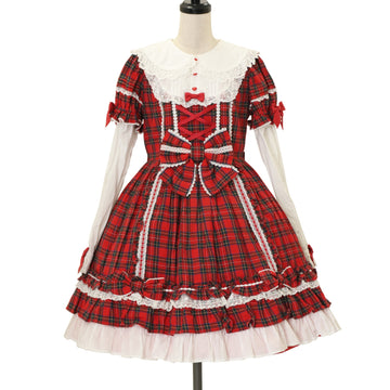 USED】Dolly Girl付け袖ワンピース(タータン) | Angelic Pretty