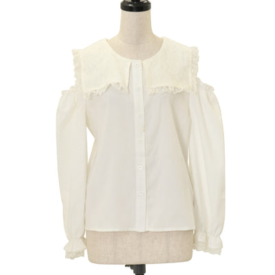 新品未使用　Chalmiere　クラシックコットンブラウス　半袖　赤　レッド クラシックコットンブラウス | Chalmiere | axes femme onlineshop