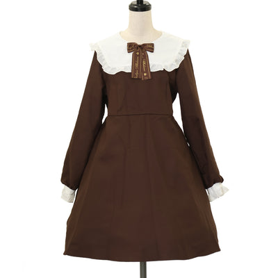 USED】【Mサイズ】木漏れ日の中の鈴蘭ワンピース（ダークグリーン