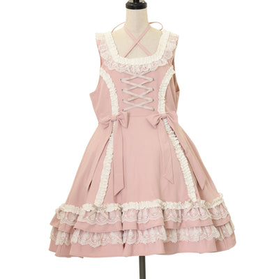 USED】【Mサイズ】木漏れ日の中の鈴蘭ワンピース（ダークグリーン