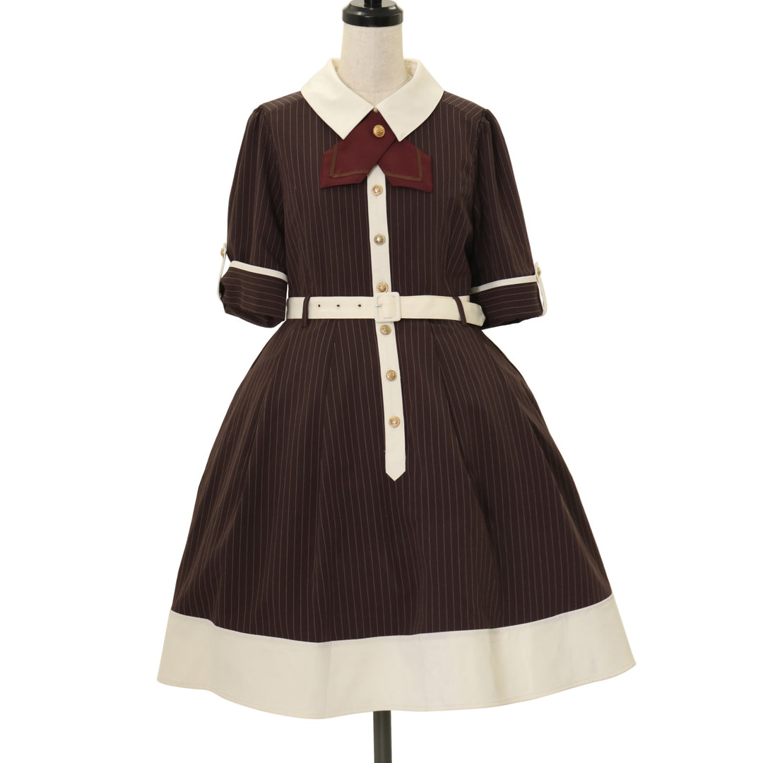 USED】クロスタイ付バイカラーシャツワンピース | Amavel Wunderwelt