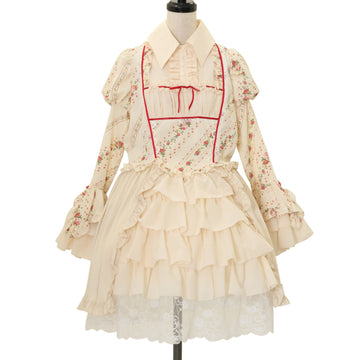 USED】カメオタイ付きクラシカルバッスルリボンワンピース +レイヤード