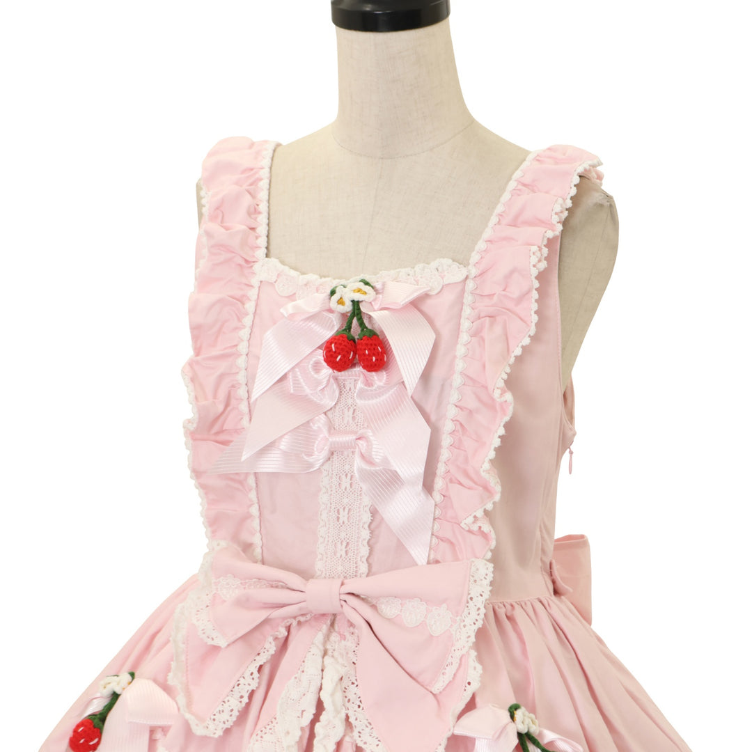 ゆらゆらいちごのStrawberry Gardenジャンパースカート　ピンク USED】ゆらゆらいちごのStrawberry Gardenジャンパースカート | BABY