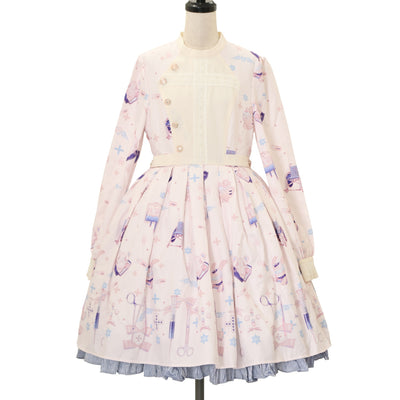 USED】オーナメントジャガード庭園ワンピース（黒×オフ白） | BABY