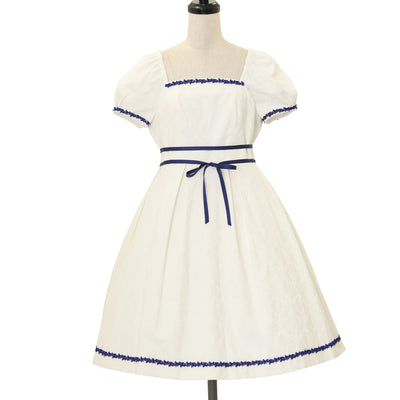 USED】オーナメントジャガード庭園ワンピース（黒×オフ白） | BABY