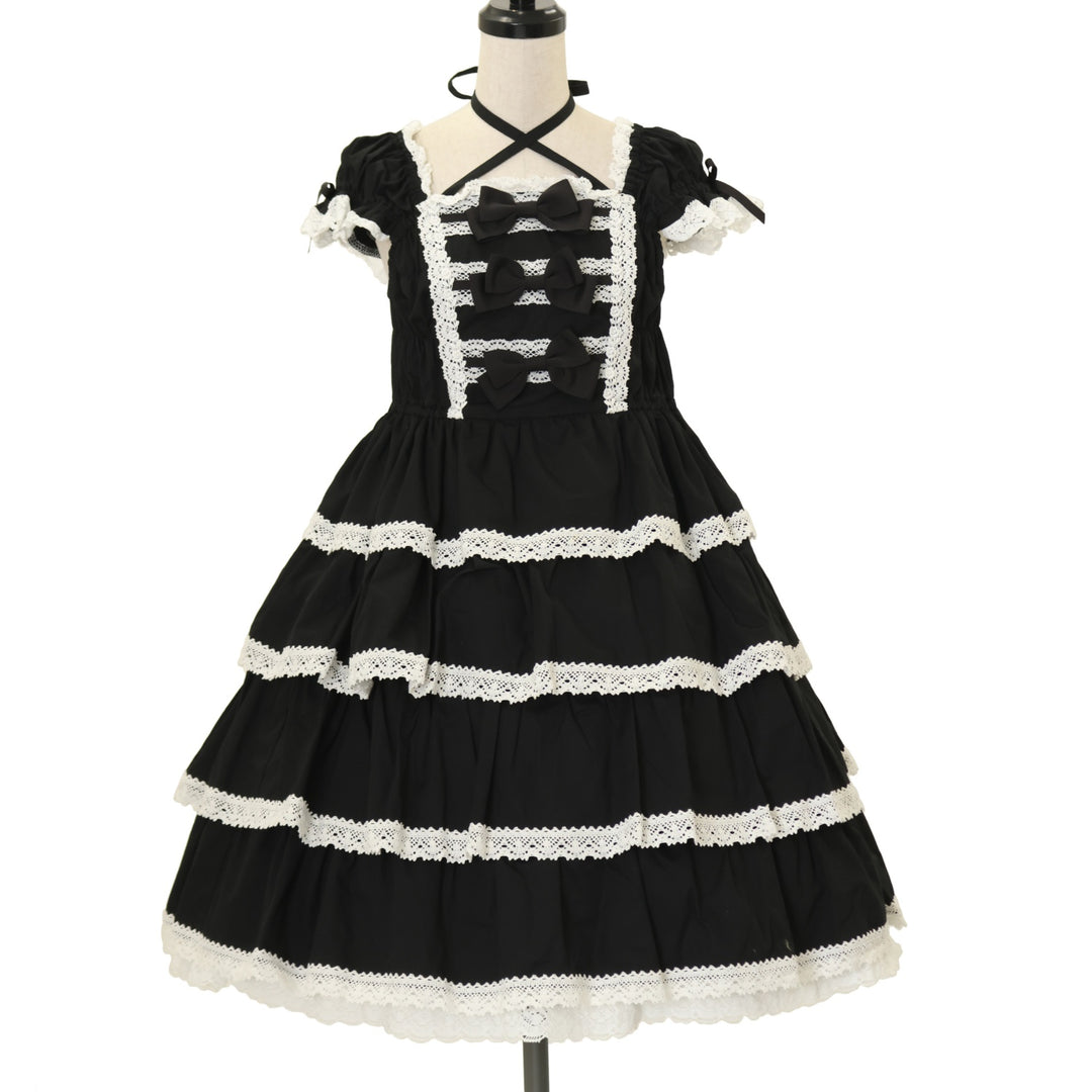 BABYTHESTARSSHINEBRIGHTジェノワーズワンピース 黒×オフ白BABY,THE
