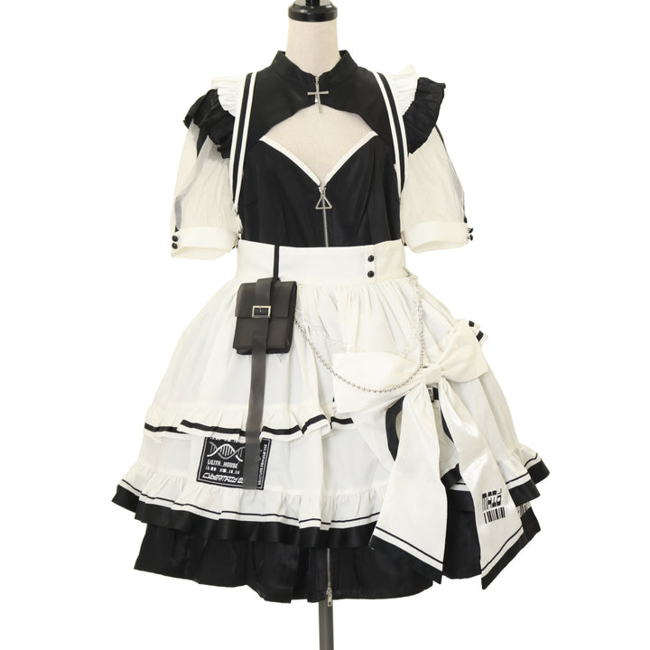 USED】【Lilith House/XLサイズ】サイバーメイド ワンピースセット-3