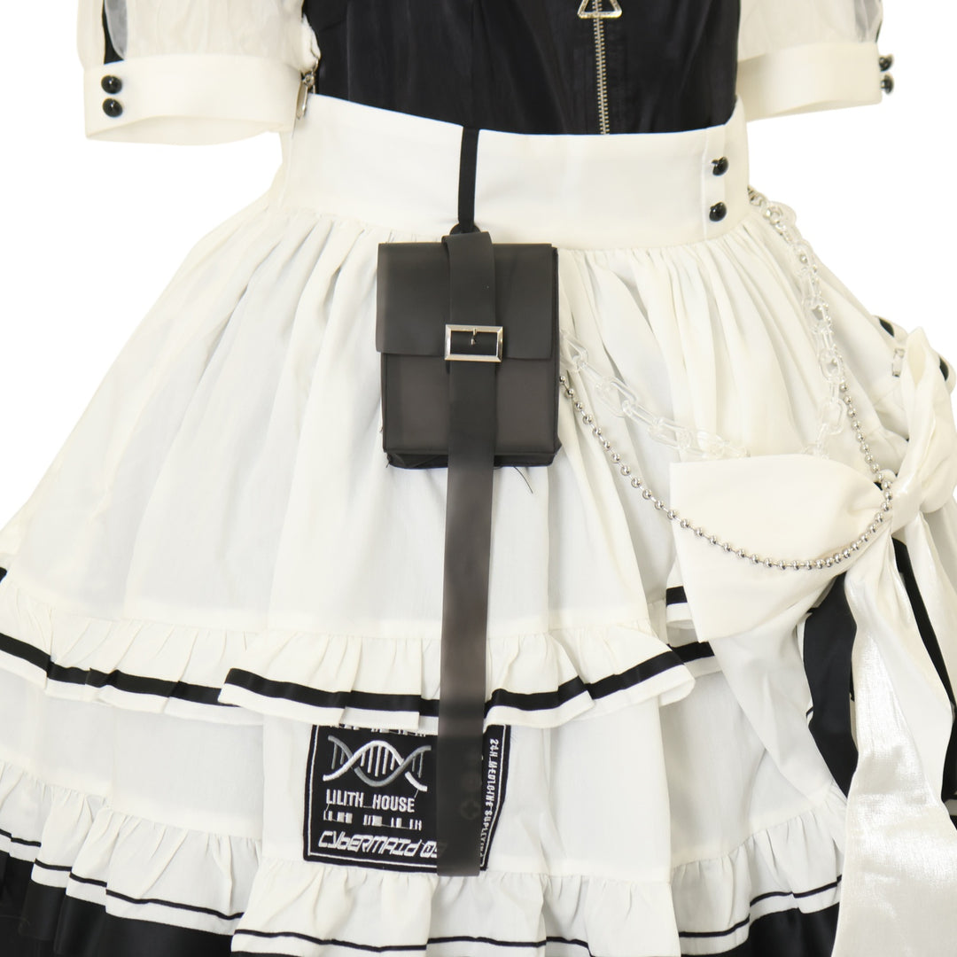 USED】【Lilith House/XLサイズ】サイバーメイド ワンピースセット-3