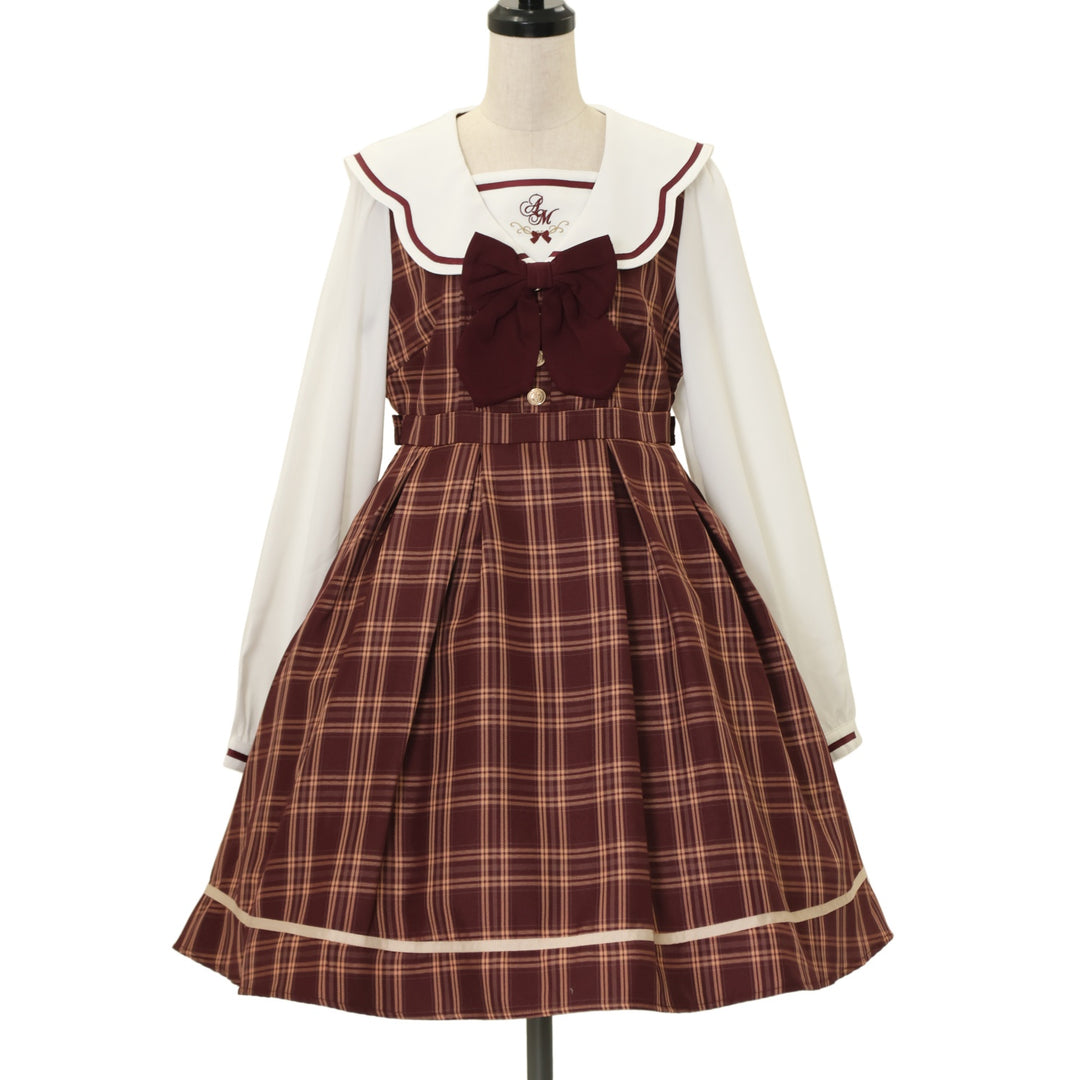 Amavel Mysterious School チェックセーラーワンピース USED】Mysterious Schoolチェックセーラーワンピース | Amavel