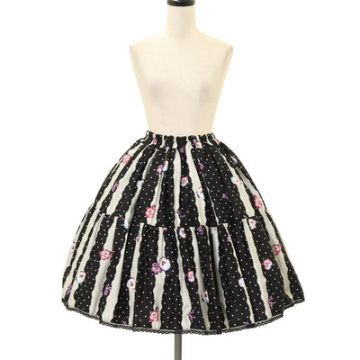 USED】Blood ピンストライプティアードフリルラップスカート | h.NAOTO